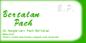 bertalan pach business card